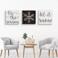 Tis the Season Canvas Art Prints, Set of 3