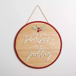 Tis the Season to be Jolly Round Wall Plaque