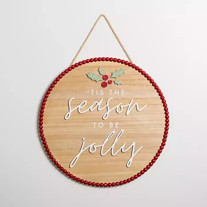 Tis the Season to be Jolly Round Wall Plaque