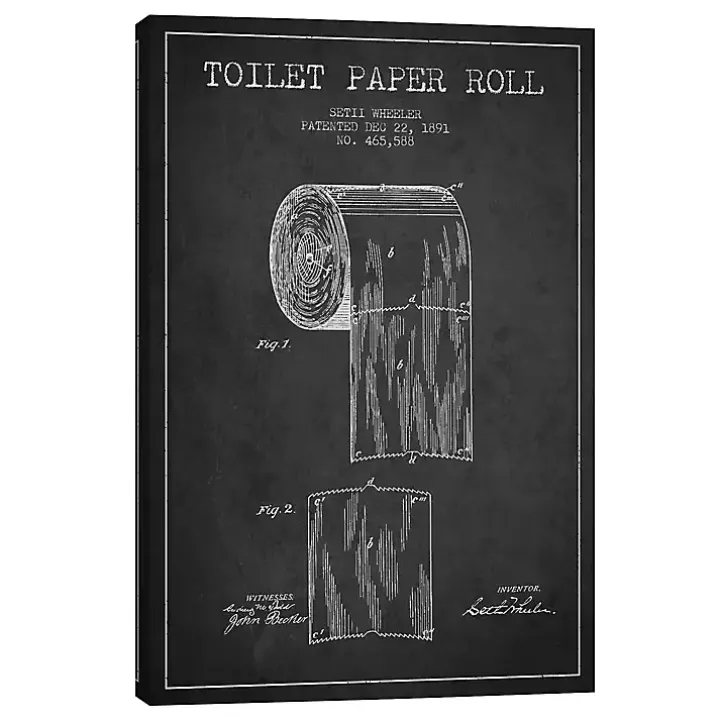 Toilet Paper Patent Canvas Art Print, 18x26 in.