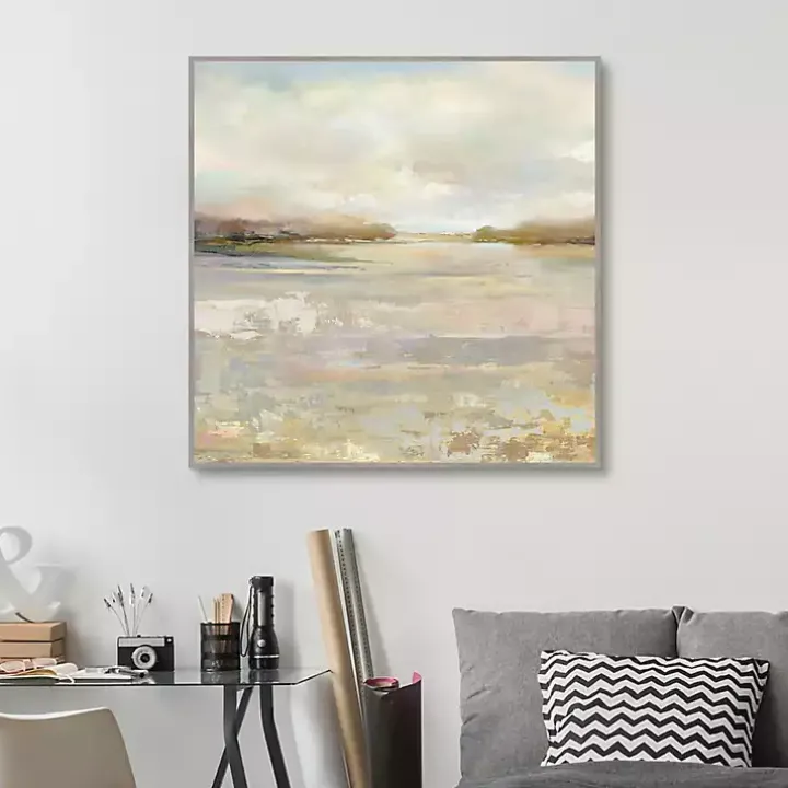 Tranquil Terrain Framed Canvas Print, 35x35 in.