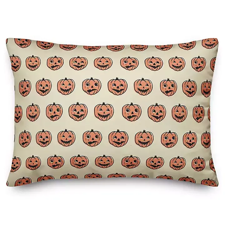 Trick or Treat Pumpkins Pattern Lumbar Pillow