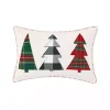 Tri-Tree Plaid Christmas Lumbar Pillow