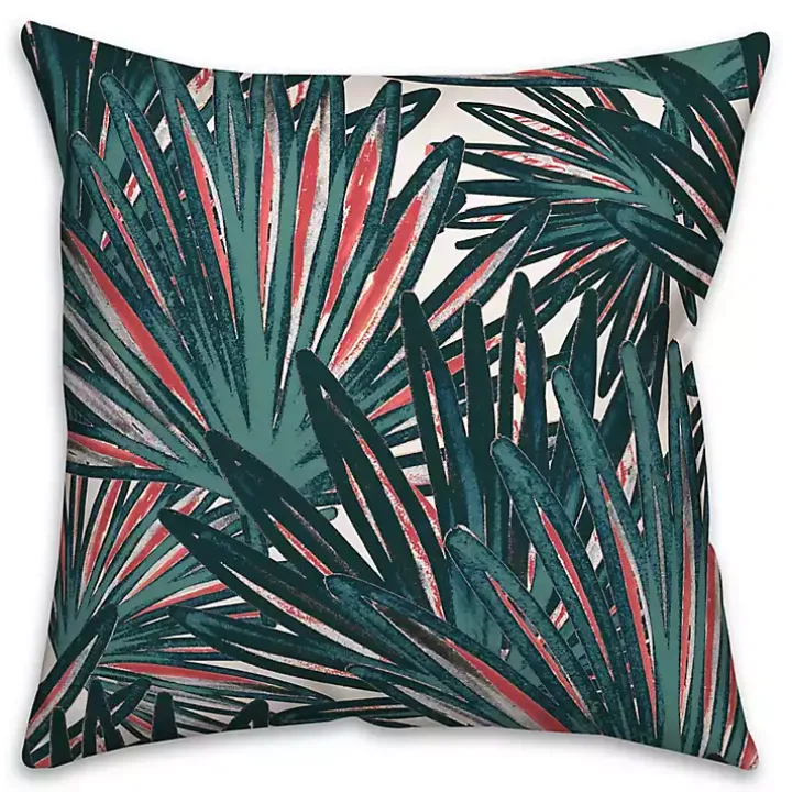 Tropical Leaves Outdoor Pillow