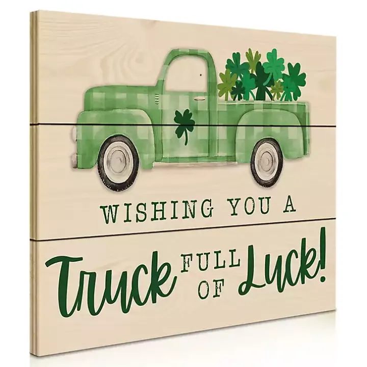 Truck Full of Luck Wood Wall Plaque