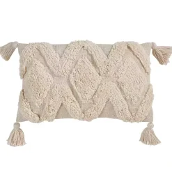 Tufted Cream Diamond Throw Pillow