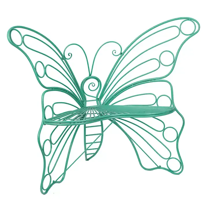 Turquoise Butterfly Metal Chair