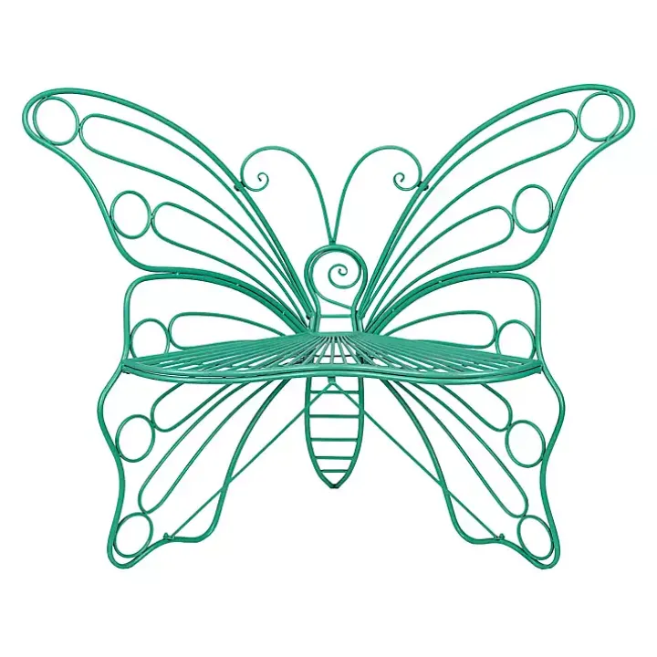 Turquoise Butterfly Metal Chair