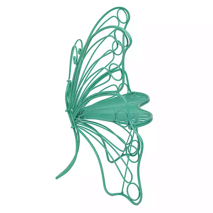 Turquoise Butterfly Metal Chair