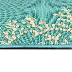 Turquoise Coral Indoor/Outdoor Rug, 2x3