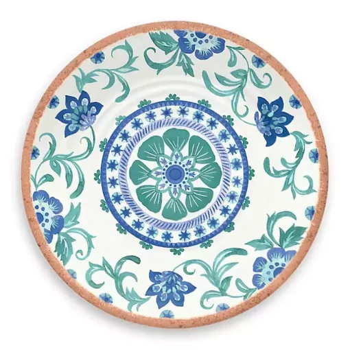 Turquoise Melamine Rio Salad Plates, Set of 6