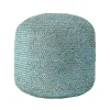 Turquoise Neely Jute Braided Pouf