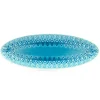 Turquoise Peacock Reactive Print Oval Platter