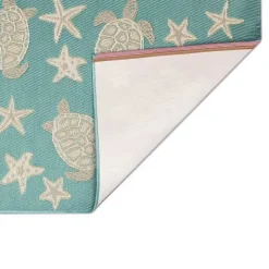 Turquoise Turtles Indoor/Outdoor Rug, 2x3