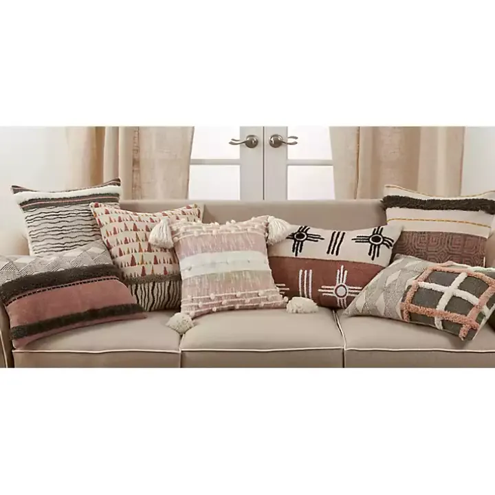 Two-Tone Tufted Western Lumbar Pillow
