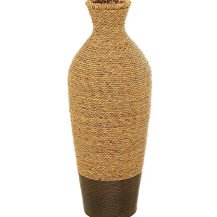 Two-Toned Natural Seagrass Floor Vase, 28 in.