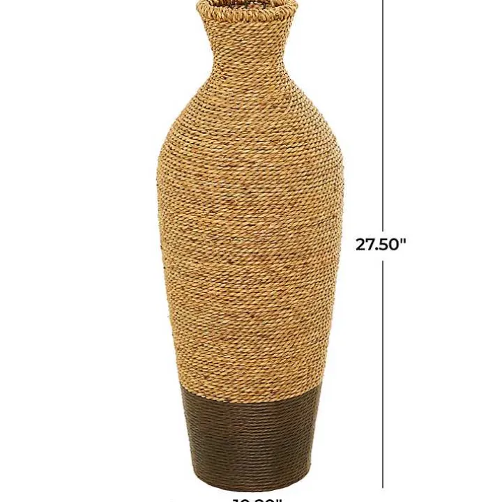 Two-Toned Natural Seagrass Floor Vase, 28 in.