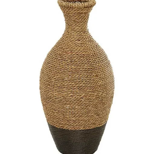Two-Toned Natural Seagrass Floor Vase, 21 in.