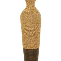 Two-Toned Natural Seagrass Floor Vase, 33 in.