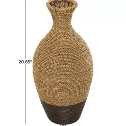 Two-Toned Natural Seagrass Floor Vase, 21 in.