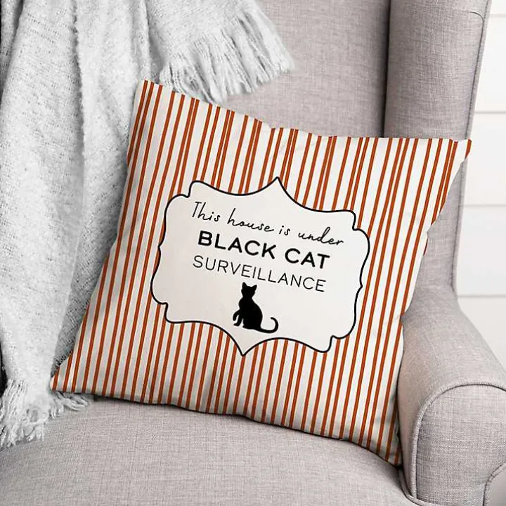 Under Black Cat Surveillance Pillow