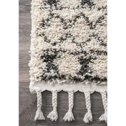 Vailiki Moroccan Tribal Tassel Area Rug, 5x7
