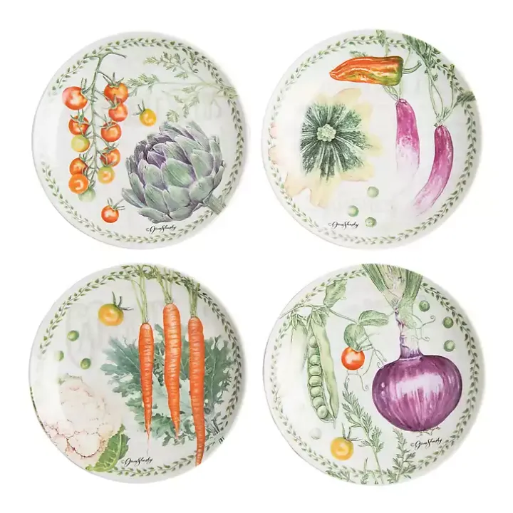 Vegetable Garden Salad Plates, Set of 4