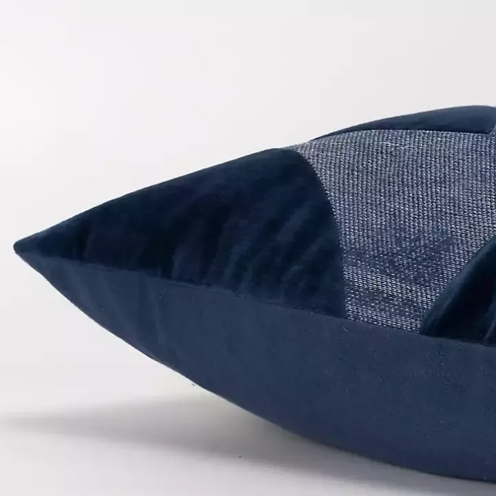 Velvet Navy Monochrome Shapes Throw Pillow