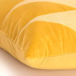 Velvet Yellow Monochrome Shapes Throw Pillow