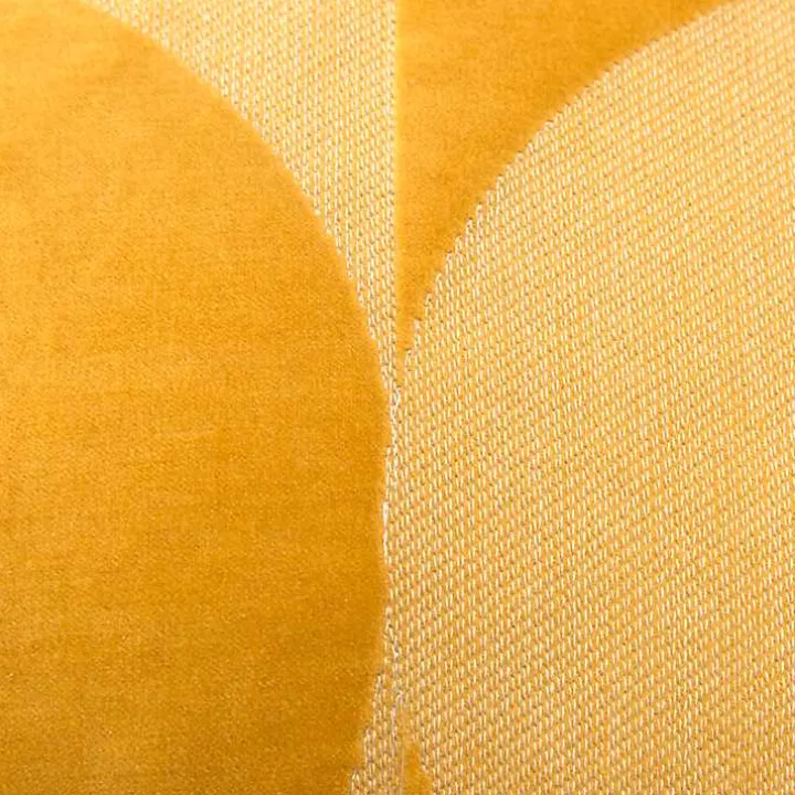 Velvet Yellow Monochrome Shapes Throw Pillow