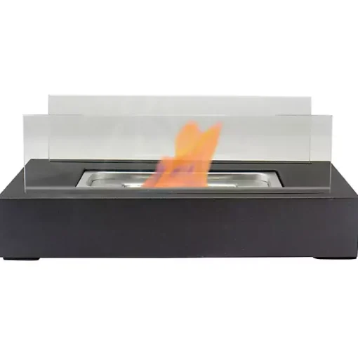 Ventless Tabletop Fireplace on Black Base