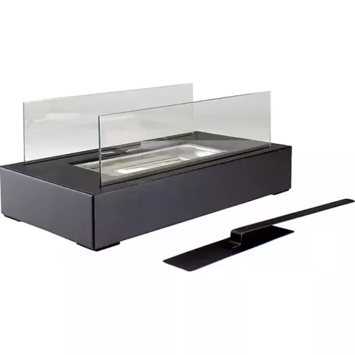 Ventless Tabletop Fireplace on Black Base