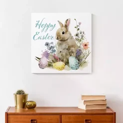 Vintage Hoppy Easter Floral Canvas Art Print