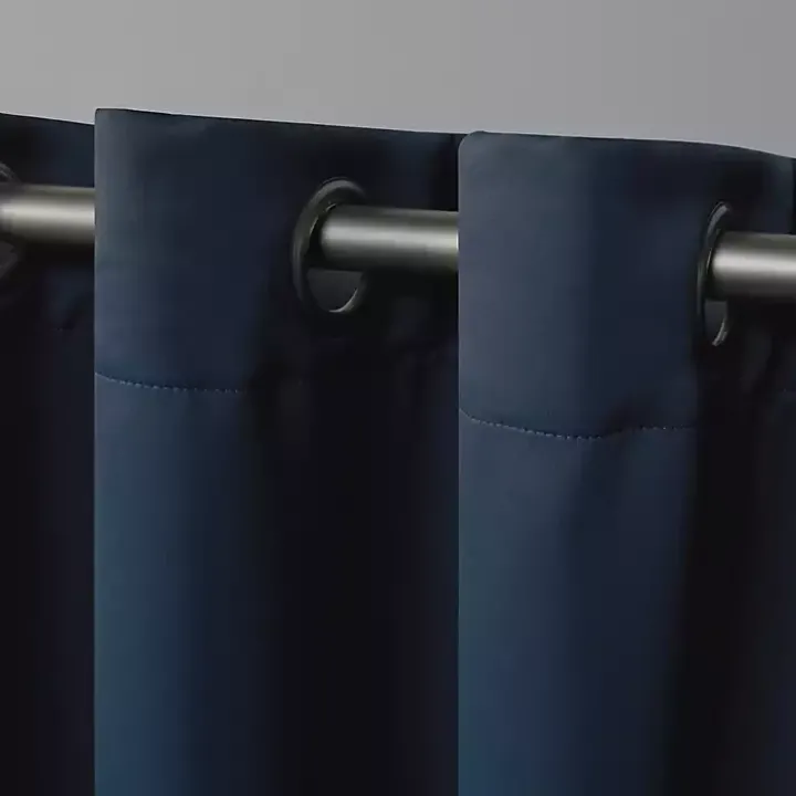 Vintage Indigo Woven Curtain Panel Set, 84 in.