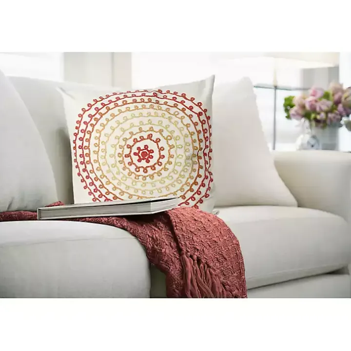 Warm Ivory Lamontage Swirl Outdoor Throw Pillow