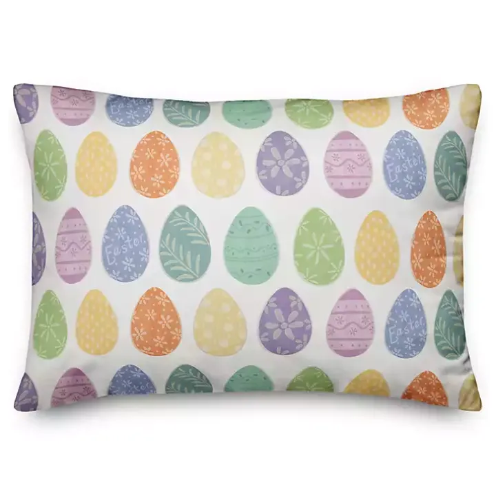 Watercolor Easter Eggs Indoor/Outdoor Pillow