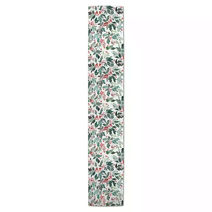 Watercolor Holly Table Runner, 90 in.