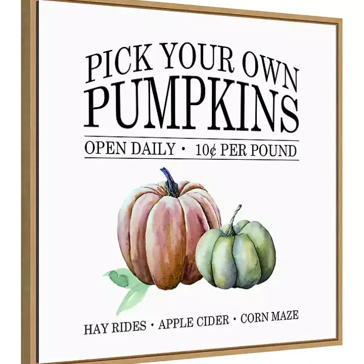 Watercolor Pick Your Own Pumpkins Framed Wall Art
