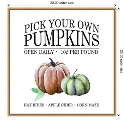 Watercolor Pick Your Own Pumpkins Framed Wall Art