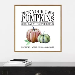 Watercolor Pick Your Own Pumpkins Framed Wall Art