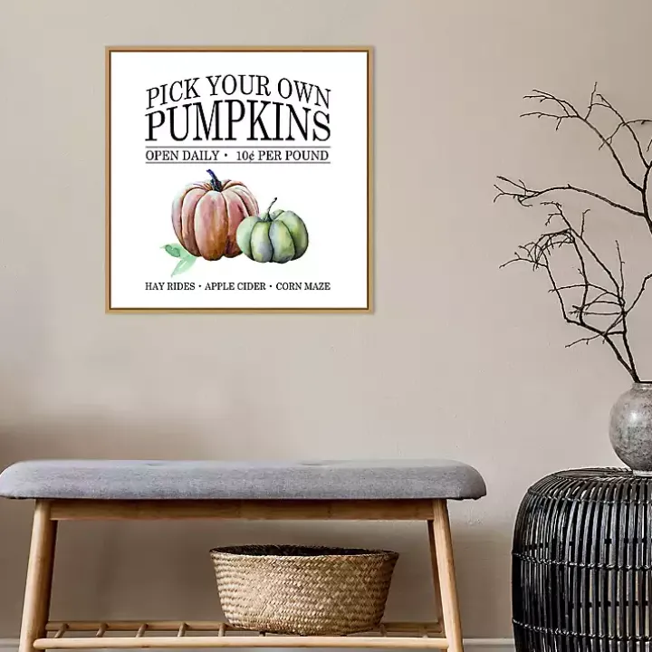 Watercolor Pick Your Own Pumpkins Framed Wall Art