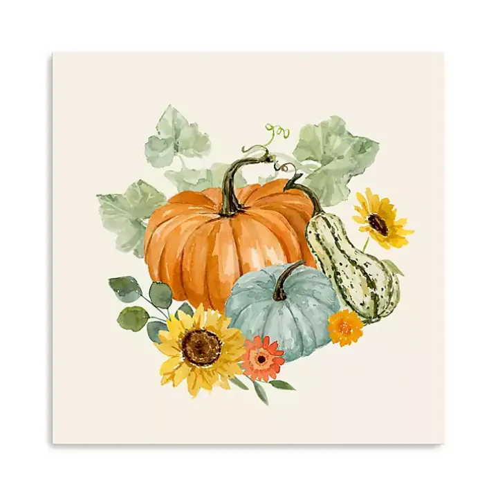 Watercolor Pumpkin Bunch Canvas Art Print