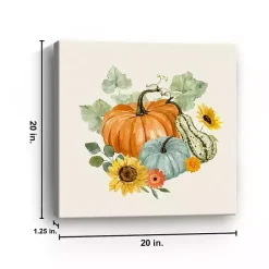 Watercolor Pumpkin Bunch Canvas Art Print