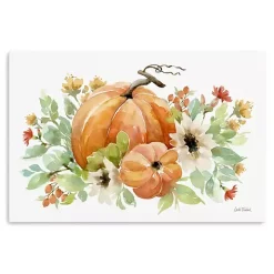 Watercolor Pumpkins Canvas Art Print, 36x24 in.