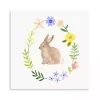 Watercolor Wildflower Bunny Canvas Art Print