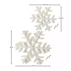 Weathered White Wooden Snowflakes, Set of 2