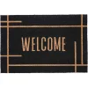 Welcome Black Linear Doormat