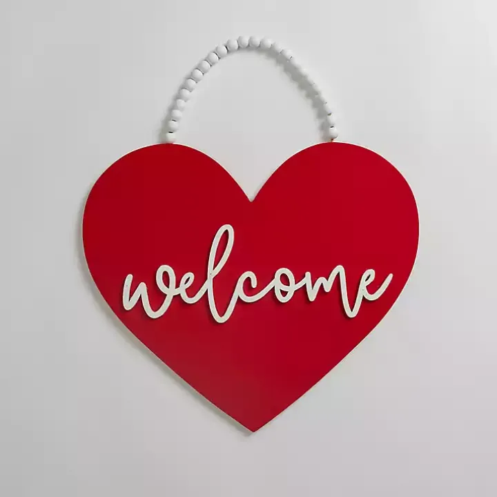 Welcome Heart Hanging Wall Plaque