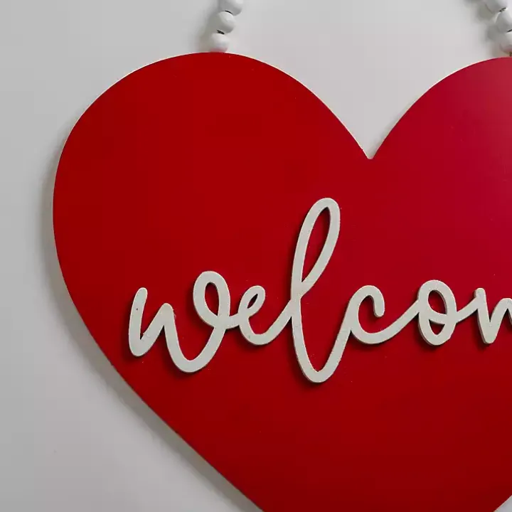 Welcome Heart Hanging Wall Plaque