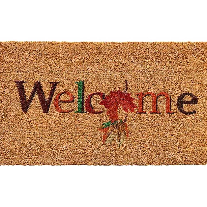 Welcome Leaves Fall Coir Doormat